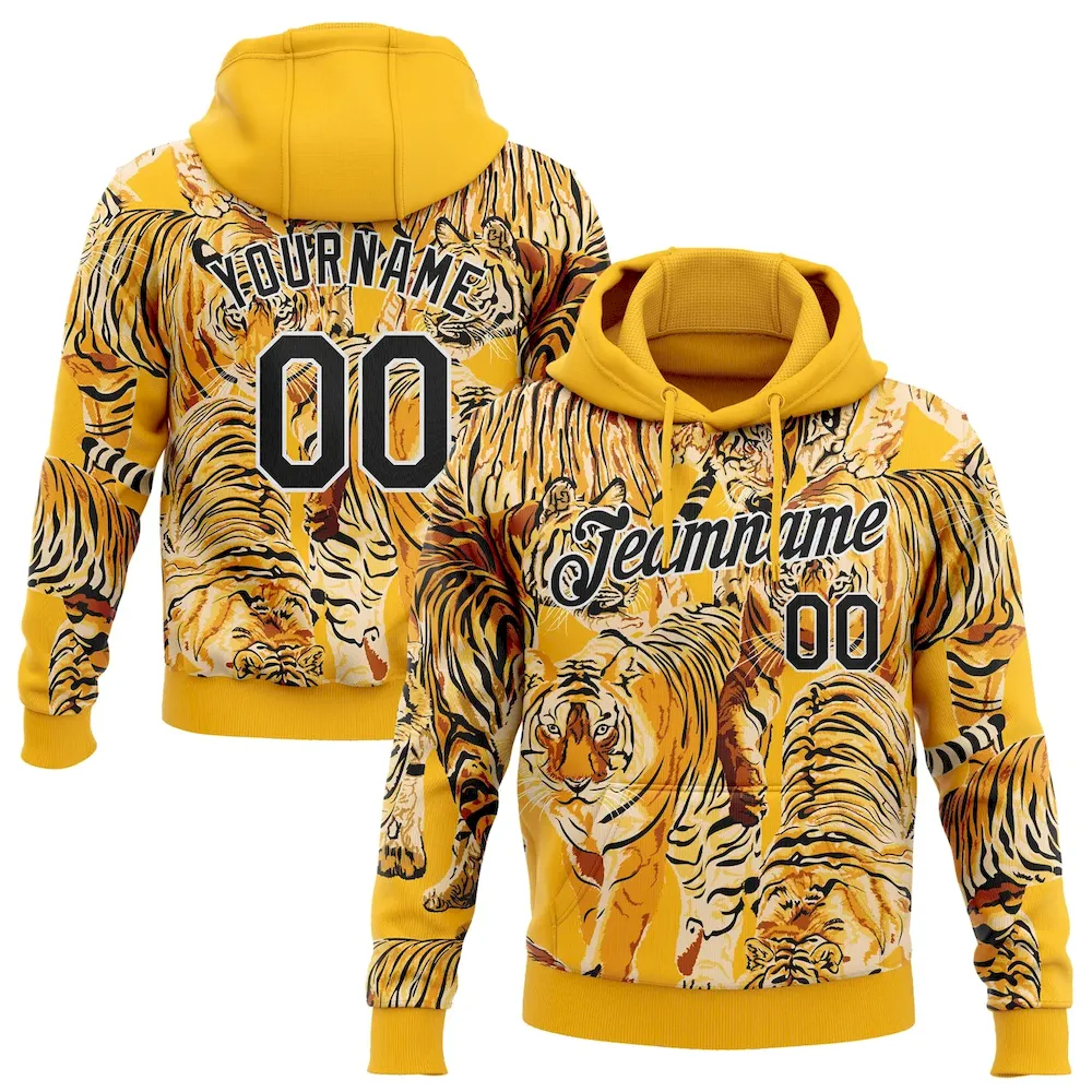 3DPattern1616.webp Custom Stitched Gold Black-White 3D Pattern Design Tiger Sports Pullover Sweatshirt Hoodie - Image 1