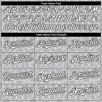 Custom Gray White-Black 3D Pattern Design Arabesque Shape Authentic Baseball Jersey - Image 4
