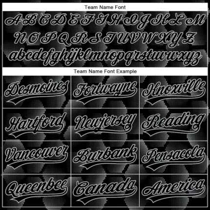 Custom Black Gray 3D Pattern Design Halftone Geometric Shapes Authentic Baseball Jersey - Image 4