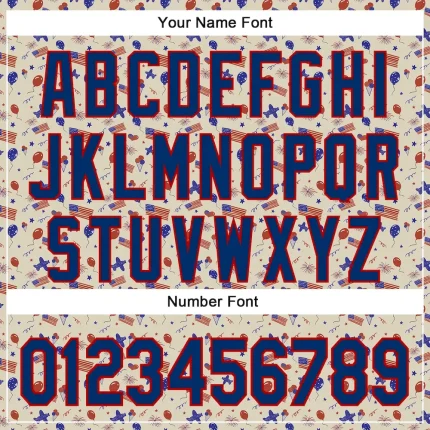 Custom Cream US Navy Blue-Red 3D American Flag Authentic Baseball Jersey - Image 5