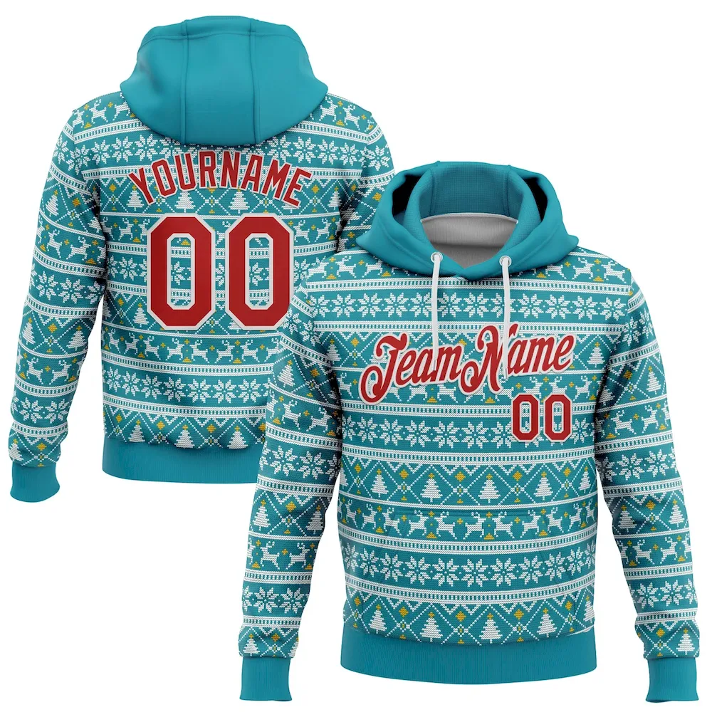3DPattern5835.webp Custom Stitched Midnight Green Red-White 3D Christmas Sports Pullover Sweatshirt Hoodie - Image 1
