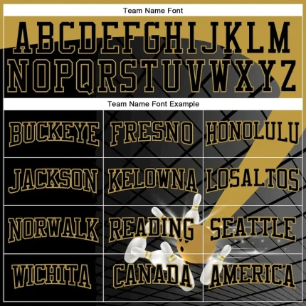 Custom Stitched Black Old Gold 3D Bowling Sports Pullover Sweatshirt Hoodie - Image 3