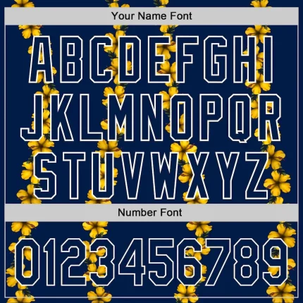 Custom Navy White 3D Tropical Hawaii Flower Authentic Baseball Jersey - Image 5