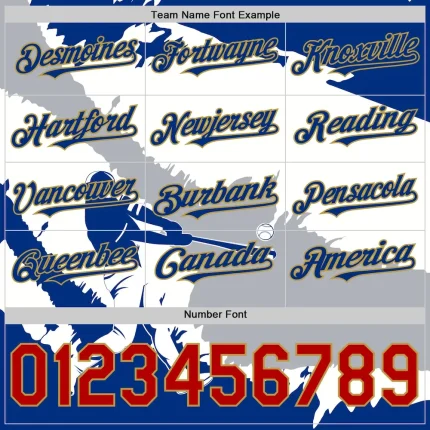 Custom Royal Gray Old Gold-Red 3D El Salvador El Salvadoran Flag Authentic Baseball Jersey - Image 4