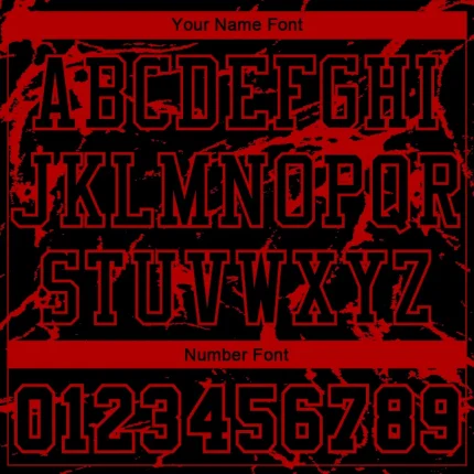 Custom Black Red Abstract Grunge Art Round Neck Sublimation Basketball Suit Jersey - Image 4