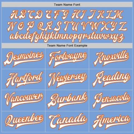 Custom Light Blue White-Orange Bomber Full-Snap Varsity Letterman Two Tone Jacket - Image 4