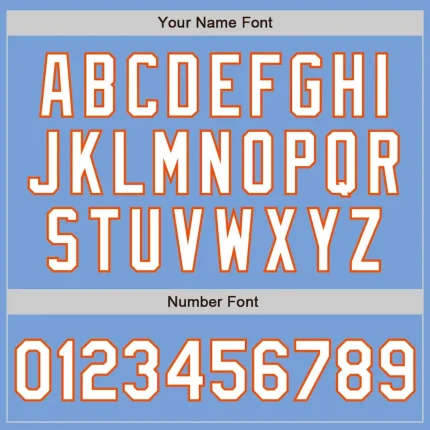 Custom Light Blue White-Orange Bomber Full-Snap Varsity Letterman Two Tone Jacket - Image 5