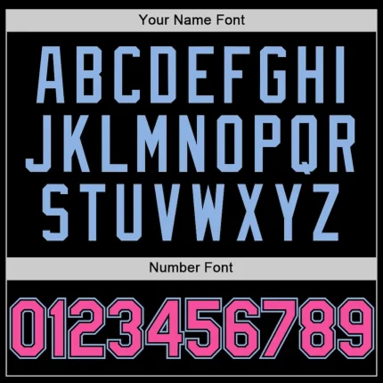 Custom Black Pink-Light Blue Bomber Full-Snap Varsity Letterman Two Tone Lapel Collar Byron Jacket - Image 5