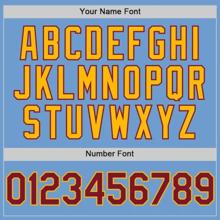 Custom Light Blue Crimson-Gold Bomber Full-Snap Varsity Letterman Two Tone Hoodie Jacket - Image 5