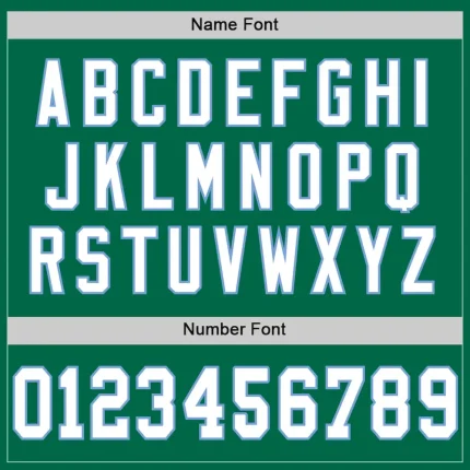 Custom Kelly Green White-Light Blue Mesh Authentic Throwback Football Jersey - Image 4