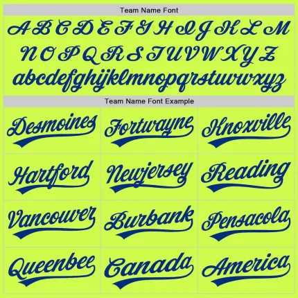 Custom Neon Green Royal-White Authentic Throwback Baseball Jersey - Image 4