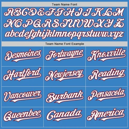 Custom Powder Blue White-Crimson Authentic Baseball Jersey - Image 4