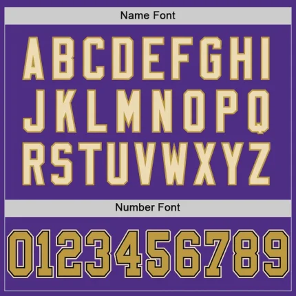 Custom Purple Old Gold Black-Cream Mesh Authentic Football Jersey - Image 4