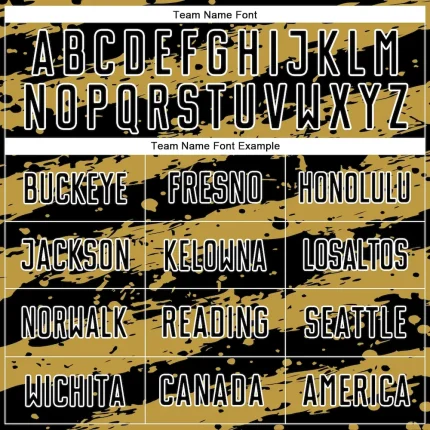 Custom Black Old Gold-White Splash Sublimation Soccer Uniform Jersey - Image 5