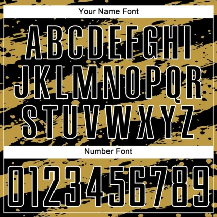 Custom Black Old Gold-White Splash Sublimation Soccer Uniform Jersey - Image 6