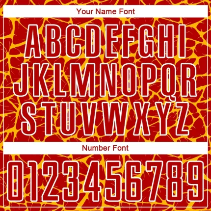 Custom Red Gold-White Abstract Network Splash Sublimation Soccer Uniform Jersey - Image 6