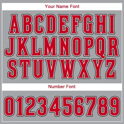 Custom Gray Red-White Baseball Jersey - Image 4