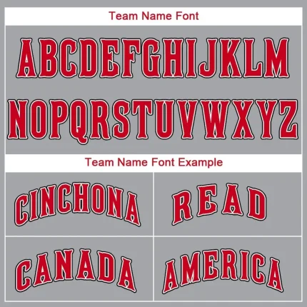 Custom Gray Red-White Baseball Jersey - Image 5