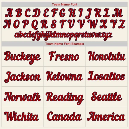 Custom Cream Red-Navy Authentic Baseball Jersey - Image 5