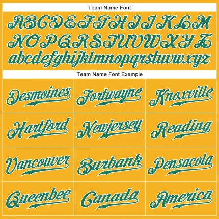 Custom Gold Kelly Green-White Authentic Baseball Jersey - Image 4