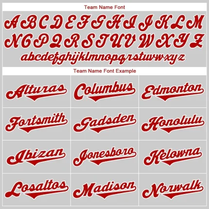 Custom Gray Red-White Authentic Baseball Jersey - Image 5