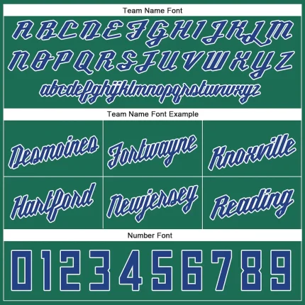 Custom Kelly Green Royal-White Authentic Throwback Basketball Shorts - Image 3