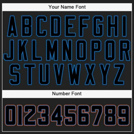 Custom Black Powder Blue-Orange Baseball Jersey - Image 4