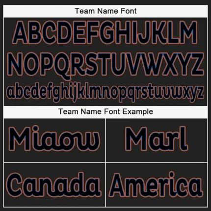 Custom Black Powder Blue-Orange Baseball Jersey - Image 5