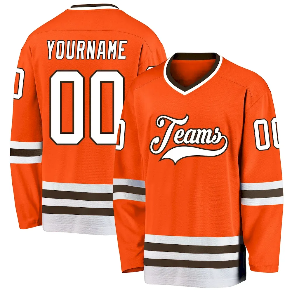 orange_0146.webp Custom Orange White-Brown Hockey Jersey - Image 1
